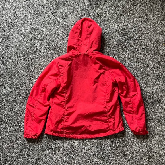 Size M Eddie Bauer Fleece Lined Rain Jacket Pink - Picture 2 of 6